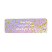 Rainbow Pastel Gold Glitter Fantasy Birthday Party Etiket (Voorkant)