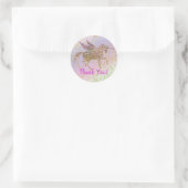 Rainbow Pastel Gold Glitter Fantasy Birthday Party Ronde Sticker (Tas)