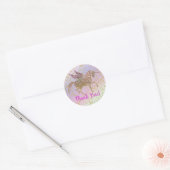 Rainbow Pastel Gold Glitter Fantasy Birthday Party Ronde Sticker (Envelop)