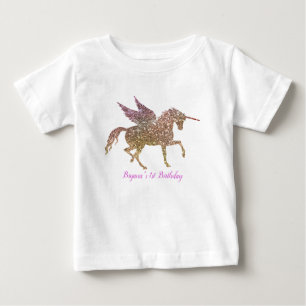 Rainbow Pastel Gold Glitter Unicorn 1e verjaardag