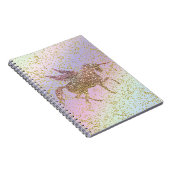 Rainbow Pastel Gold Glitter Unicorn Trendy Girls Notitieboek (Rechterzijde)