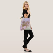 Rainbow Pastel Gold Glitter Unicorn Trendy Girls Tote Bag (Op model)