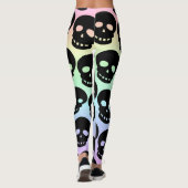 Rainbow Pastel Gothic schedels Big Print Leggings (Achterkant)