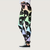Rainbow Pastel Gothic schedels Big Print Leggings (Links)