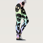 Rainbow Pastel Gothic schedels Big Print Leggings (Rechts)