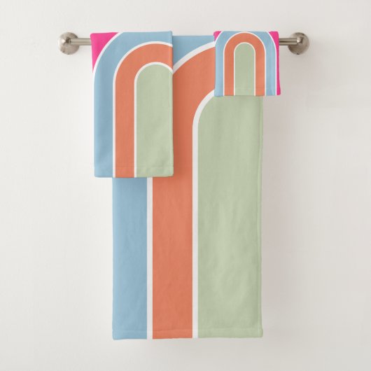 Rainbow Pastel Green Bad Handdoek (Insitu)
