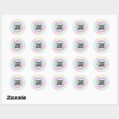 Rainbow Pastel Holographic Custom Logo Ronde Sticker (Vel)