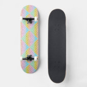 Rainbow Pastel Kleuren Diamant Patroon Skateboard (Voorkant)