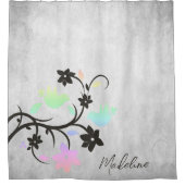 Rainbow Pastel Lovebird Showgordijn Douchegordijn (Voorkant)