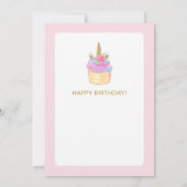Rainbow Pastel Magical Unicorn Face Birthday Kaart (Achterkant)