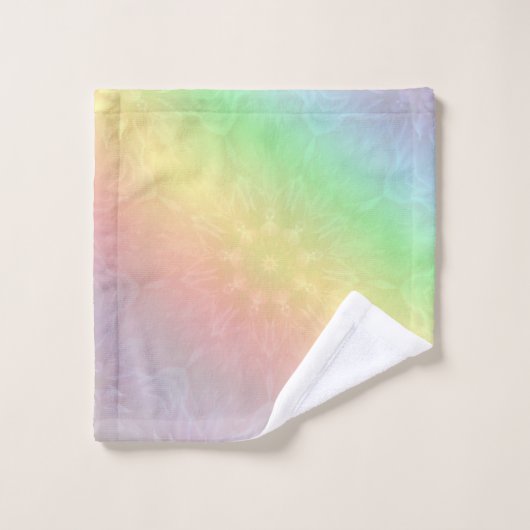 Rainbow Pastel Mandala design Bad Handdoek (Wasdoekje)