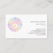 *~* Rainbow Pastel Mandala Women Meditation Energy Visitekaartje (Achterkant)