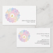 *~* Rainbow Pastel Mandala Women Meditation Energy Visitekaartje (Voorkant / Achterkant)