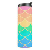 Rainbow Pastel Mermaid Scales Seamless Pattern Thermosbeker (Gedraaid links)