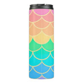Rainbow Pastel Mermaid Scales Seamless Pattern Thermosbeker (Achterkant)