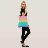 Rainbow Pastel Mermaid Scales Seamless Pattern Tote Bag (Op model)