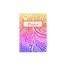 Rainbow Pastel Multi Animal Print Passport Hoesje