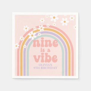 Rainbow Pastel Nine is a Vibe 9de verjaardag Servet
