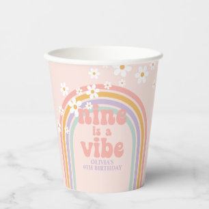 Rainbow Pastel Nine is a Vibe 9e verjaardag Papieren Bekers