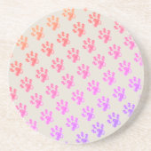 Rainbow Pastel Paws Zandsteen Onderzetter (Voorkant)