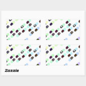 Rainbow Pastel Pills Patroon Rechthoekige Sticker (Vel)