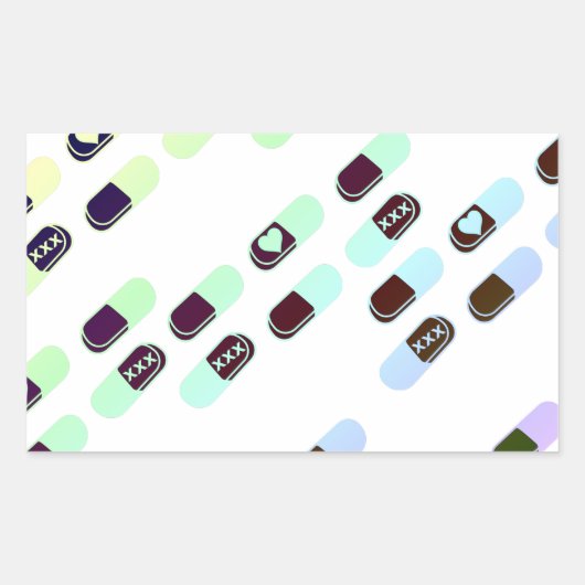 Rainbow Pastel Pills Patroon Rechthoekige Sticker (Voorkant)