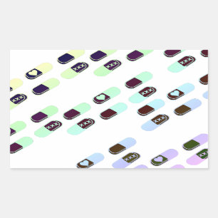 Rainbow Pastel Pills Patroon Rechthoekige Sticker