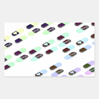 Rainbow Pastel Pills Patroon Rechthoekige Sticker