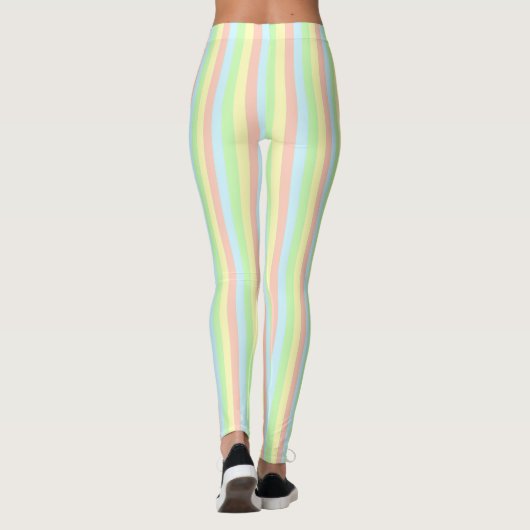Rainbow Pastel Pinstripe Leggings (Achterkant)