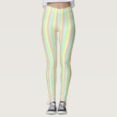 Rainbow Pastel Pinstripe Leggings (Voorkant)