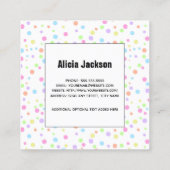 Rainbow Pastel Polka Dots Abstract Vierkante Visitekaartje (Achterkant)