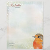 Rainbow Pastel & Robin Personal Letterhead Briefhoofd Ontwerp (Voorkant)