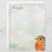 Rainbow Pastel & Robin Personal Letterhead Briefhoofd Ontwerp (Voorkant / Achterkant)