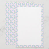 Rainbow Pastel Roze Briefpapier (Voorkant / Achterkant)
