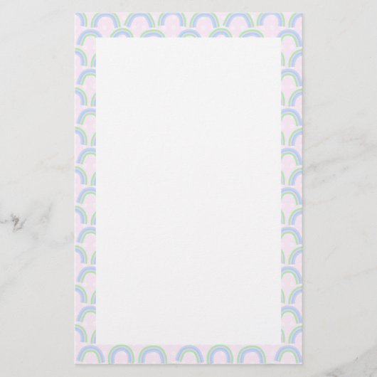 Rainbow Pastel Roze Briefpapier (Voorkant)