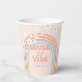 Rainbow Pastel Seven is a Vibe 7de verjaardag Papieren Bekers