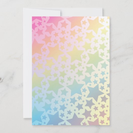 Rainbow Pastel Stars Kinder 1e verjaardag Roze Kaart (Achterkant)