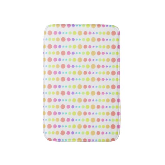 Rainbow Pastel Stippen Pattern Badmat (Voorkant Verticaal)