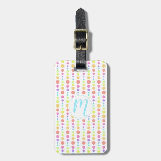Rainbow Pastel Stippen Pattern Bagagelabel (Voorkant verticaal)