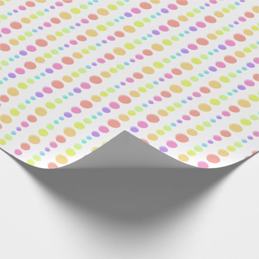 Rainbow Pastel Stippen Pattern Cadeaupapier (Hoek)