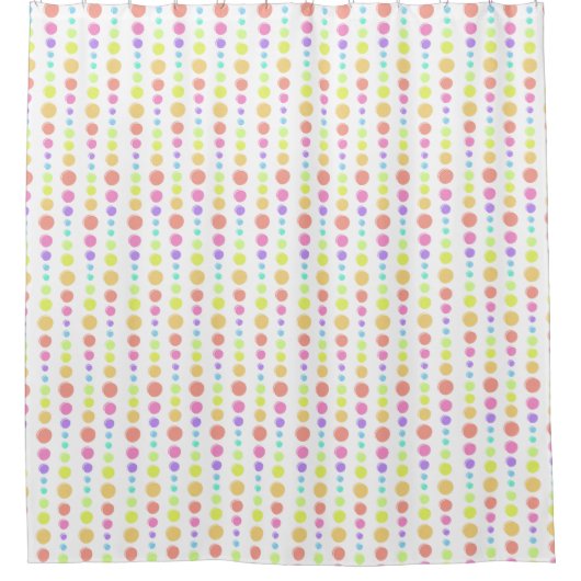 Rainbow Pastel Stippen Pattern Douchegordijn (Voorkant)
