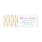 Rainbow Pastel Stippen Pattern Etiket (Voorkant)