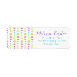 Rainbow Pastel Stippen Pattern Etiket