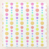 Rainbow Pastel Stippen Pattern Glazen Onderzetter (Voorkant)