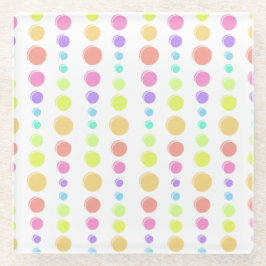 Rainbow Pastel Stippen Pattern Glazen Onderzetter