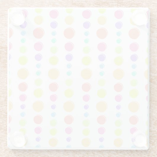 Rainbow Pastel Stippen Pattern Glazen Onderzetter (Achterkant)