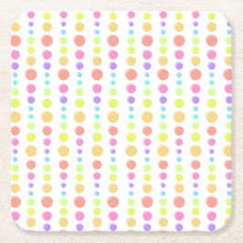 Rainbow Pastel Stippen Pattern Kartonnen Onderzetters