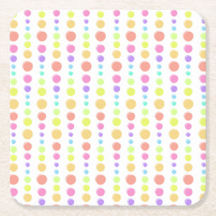 Rainbow Pastel Stippen Pattern Kartonnen Onderzetters