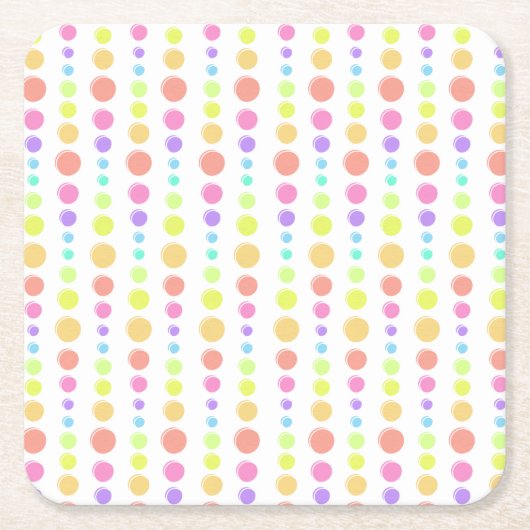 Rainbow Pastel Stippen Pattern Kartonnen Onderzetters (Voorkant)