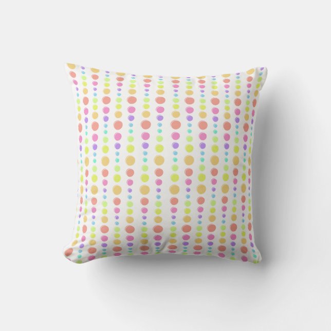 Rainbow Pastel Stippen Pattern Kussen (Voorkant)
